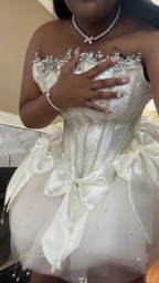 White Strapless A-Line Tulle Birthday Outfits Short Prom Dresses Classy Graduation Homecoming Dresses