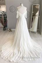 White sweetheart chiffon Prom Dresses Long white Prom Dresses