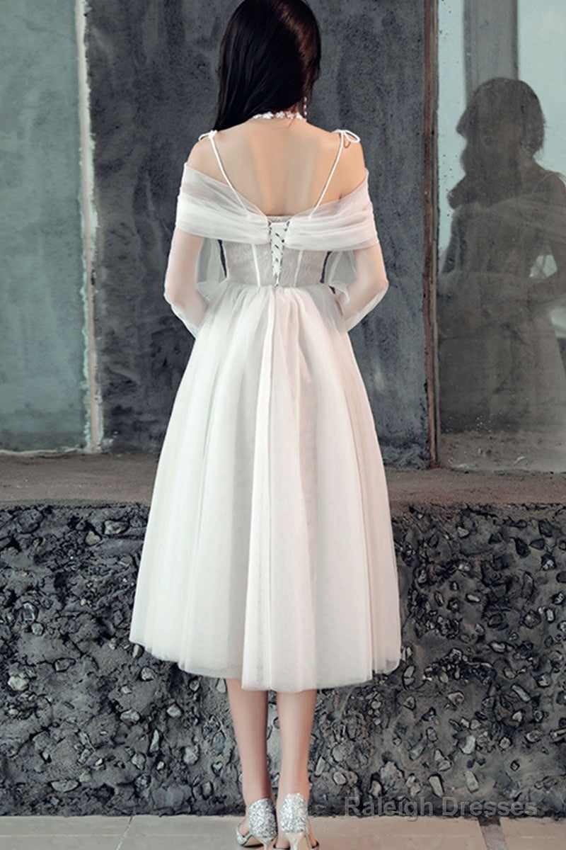 White Sweetheart Off Shoulder Tulle Short Prom Dress Secondary image