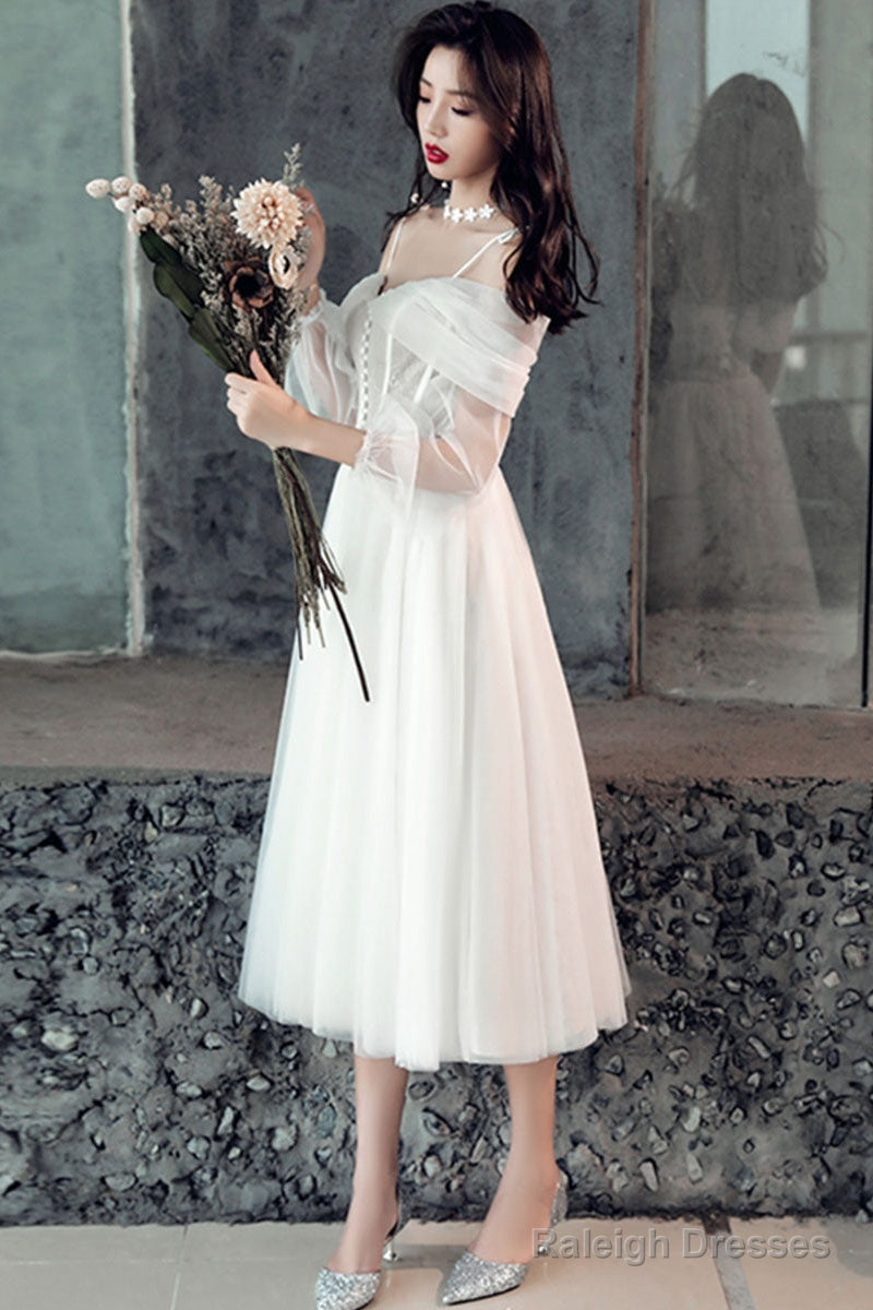White Sweetheart Off Shoulder Tulle Short Prom Dresses