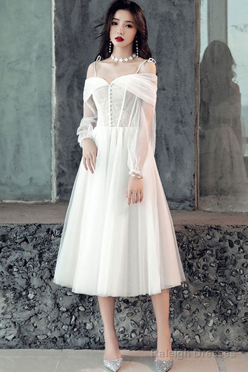 White Sweetheart Off Shoulder Tulle Short Prom Dresses Main image