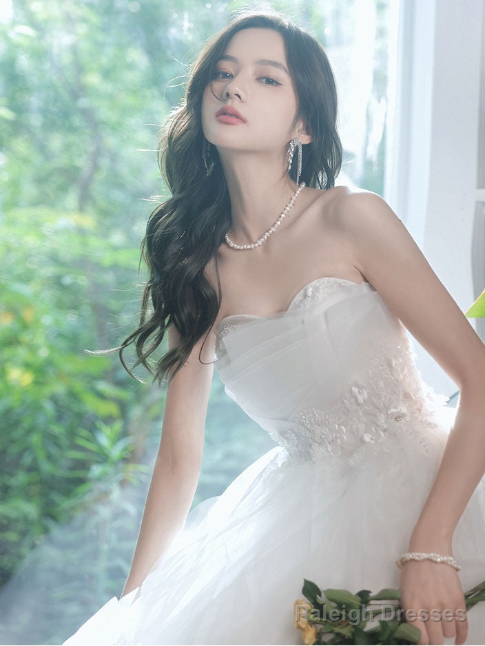 White Sweetheart Tulle Tea Length Lace Prom Dresses Lace Prom Dresses