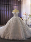 White Tulle 3D Appliques Beading Wedding Dress