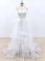 White Tulle Lace Appliques Cap Sleeve Wedding Dress