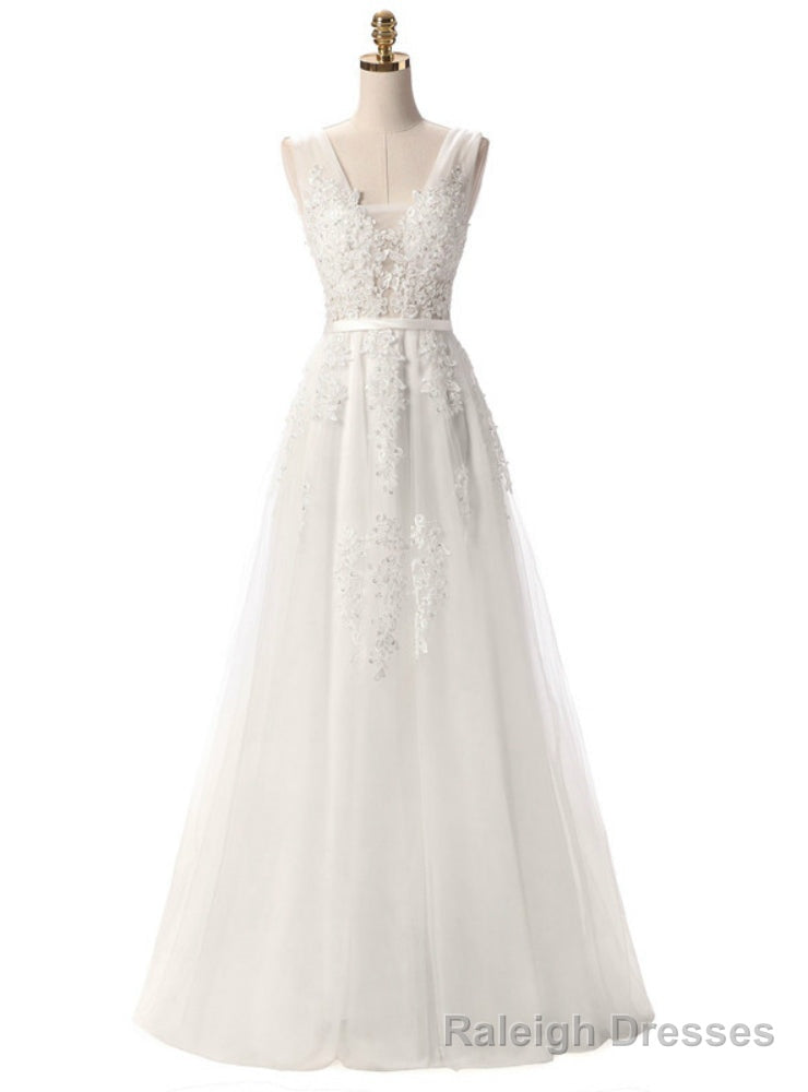 White Tulle Lace Backless Bridesmaid Dress