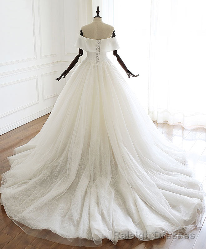 White Tulle Long Prom Dress White Tulle Wedding Dress Main image