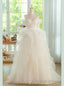 White Tulle Spaghetti Straps Pleats Beading Wedding Dress