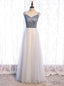 White Tulle Spaghetti Straps Prom Dress