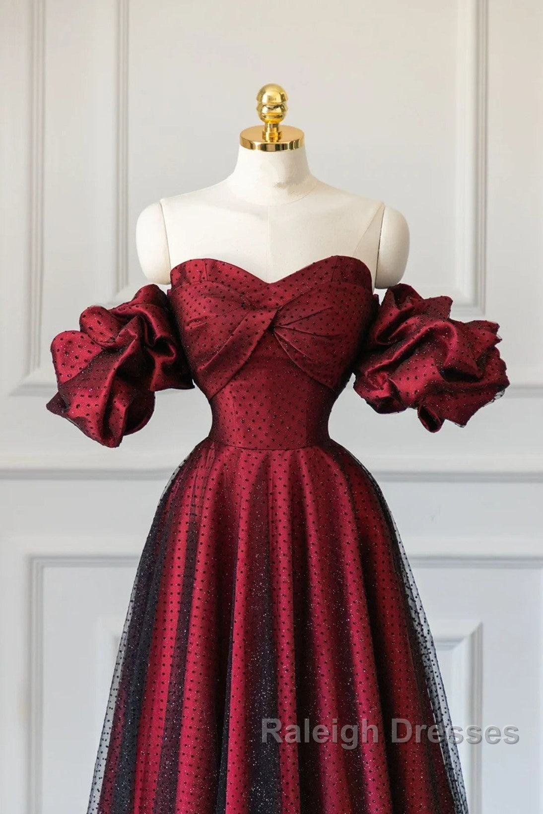 Wine Red Off Shoulder Long Formal Dress, Sweetheart Wine Red Formal Dress