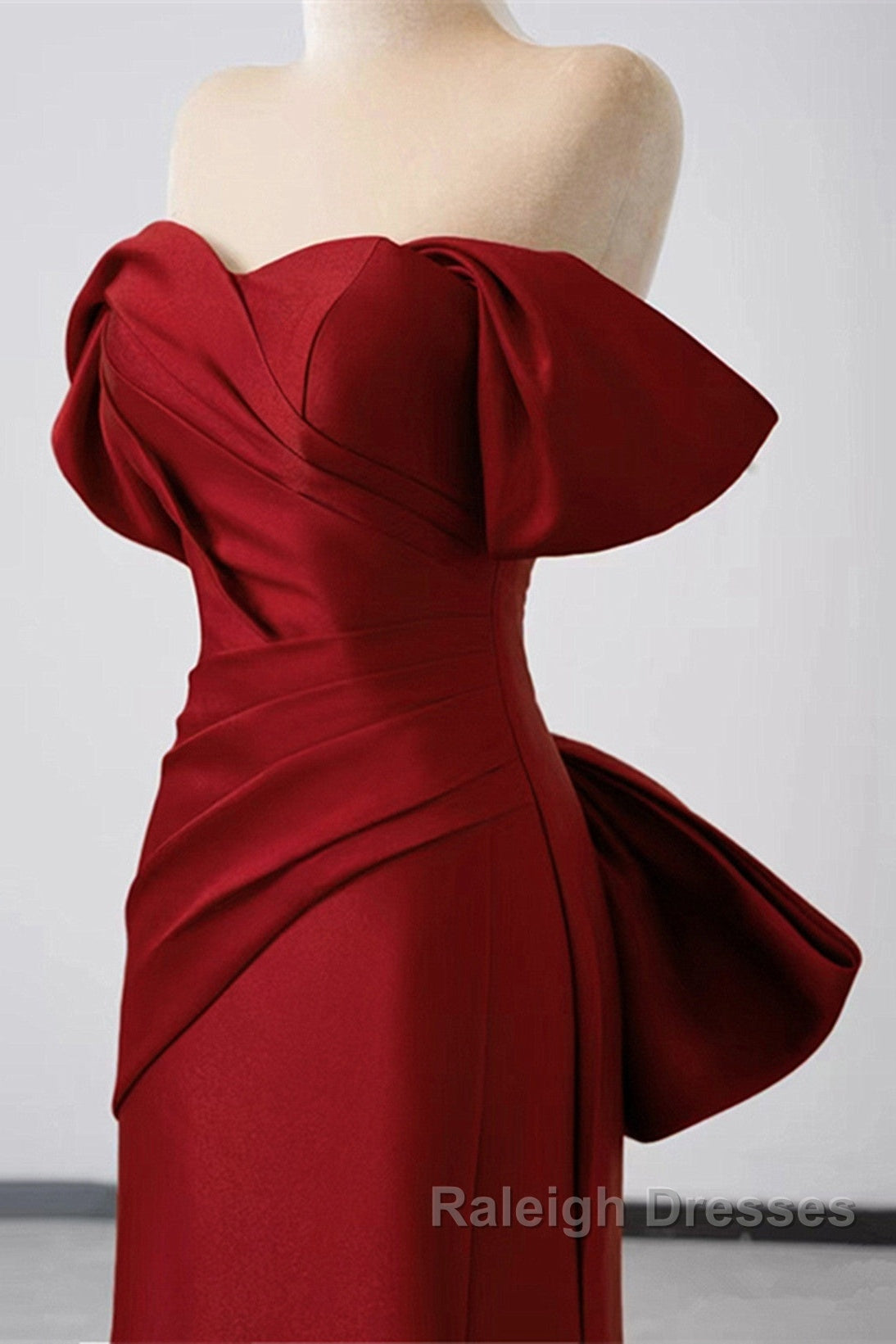 Wine Red Off Shoulder Mermaid Long Prom Dresses Wine Red Prom Dresseses Secondary image