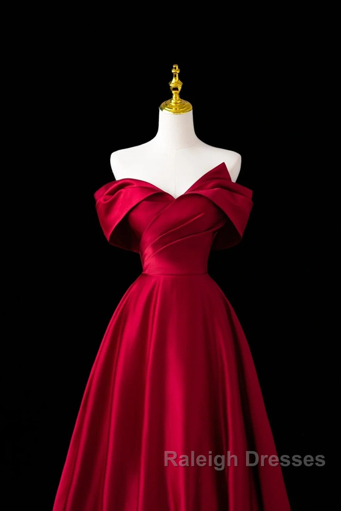 Wine Red Satin A-Line Prom Dress, Wine Red Evening Dress Formal Dress Secondary image