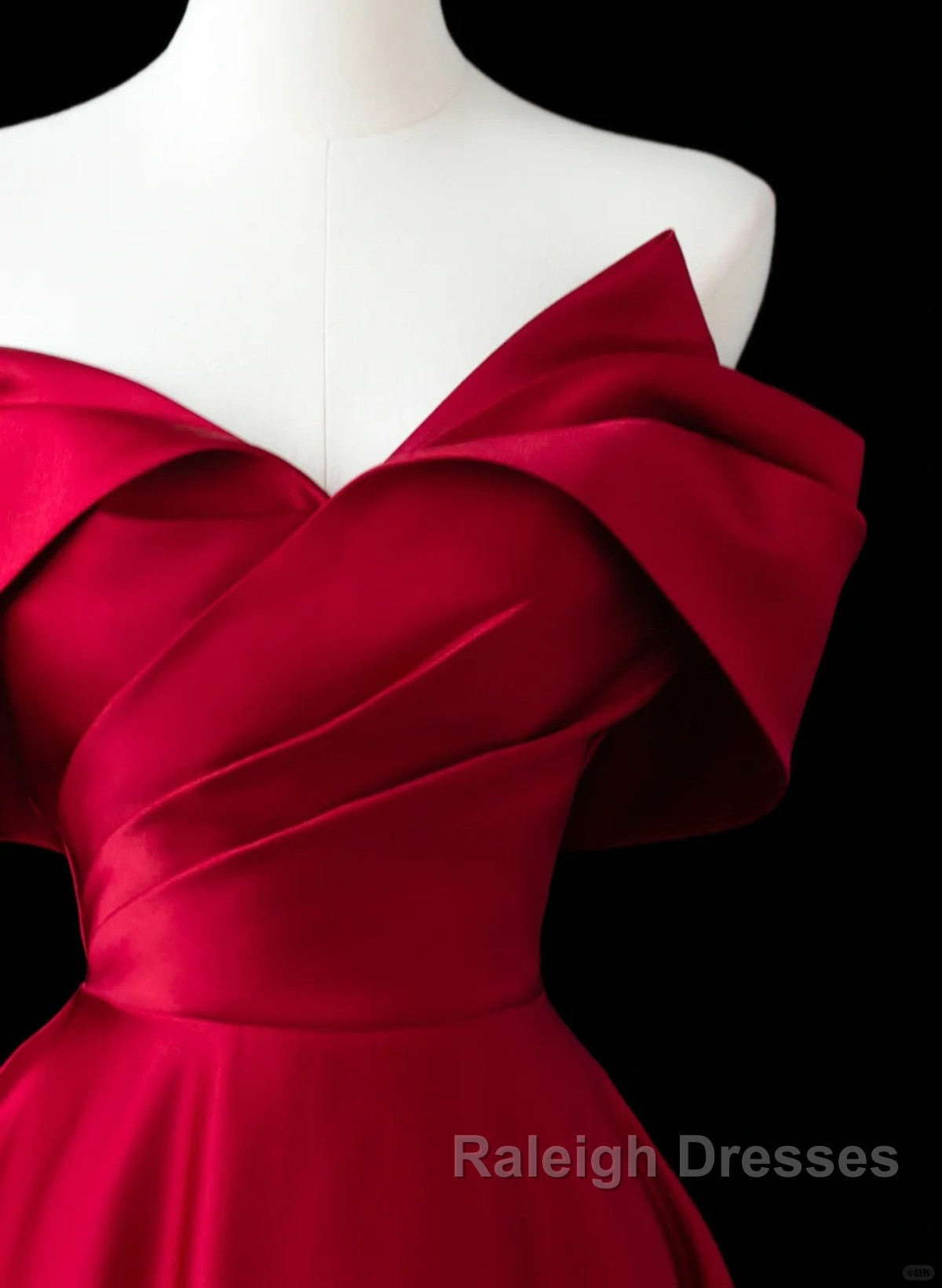 Wine Red Satin A-Line Prom Dress, Wine Red Evening Dress Formal Dress