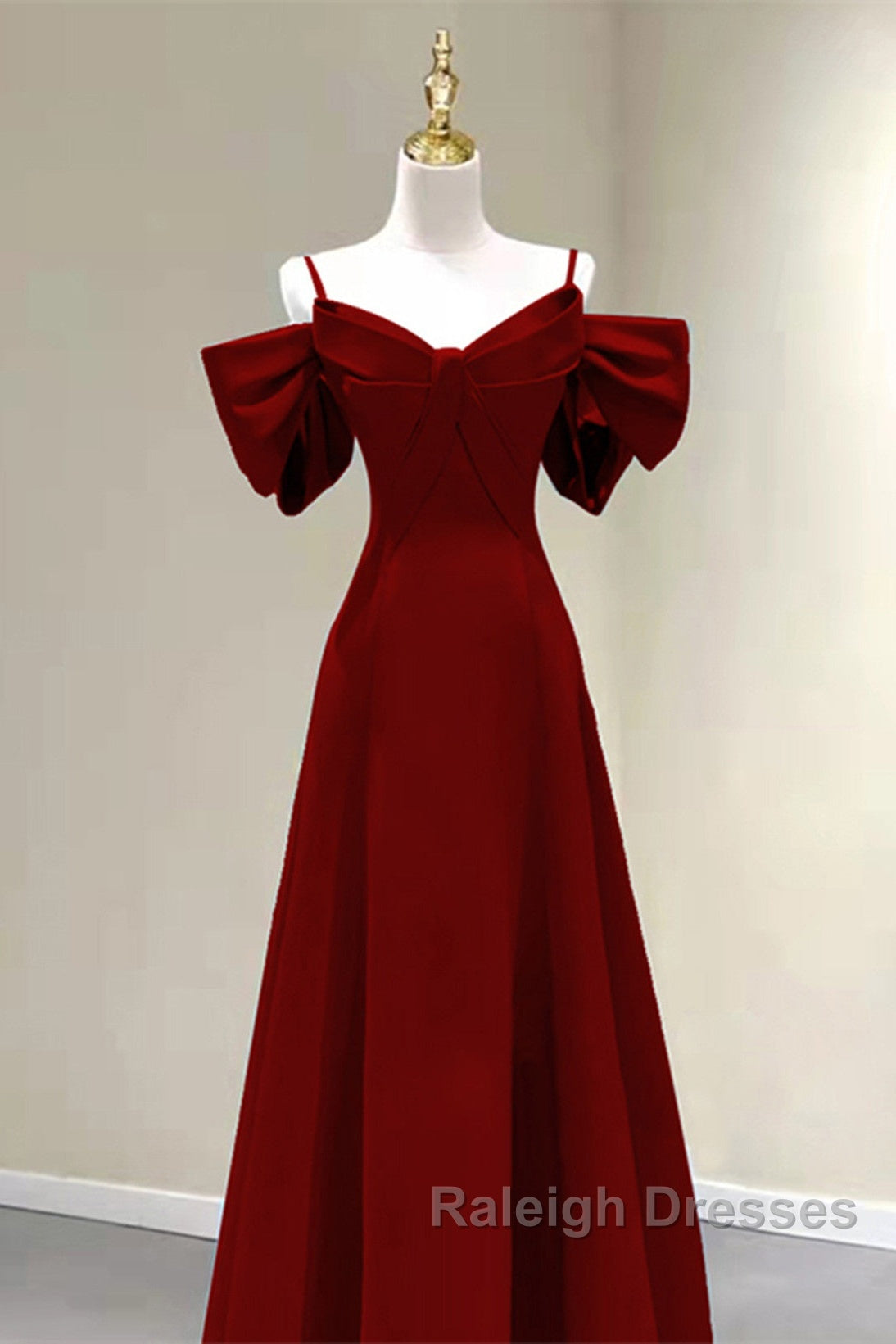 Wine Red Straps Sweetheart Long Formal Dress, A-Line Wine Red Prom Dress