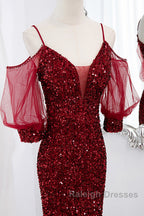 Wine Red Velvet Mermaid Long Prom Dresses Wine Red Vekvet Prom Dresses