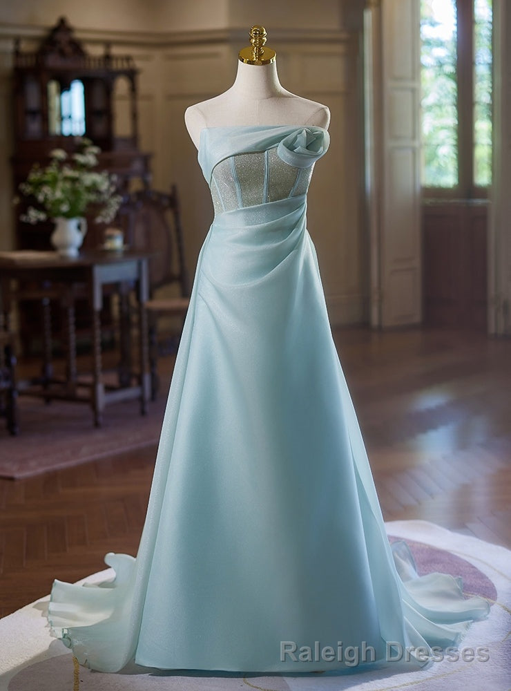 Women Blue Strapless Long Prom Dress Main image