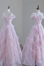 Women High Feeling Pink Fairy Prom Dress Long Party Dresses