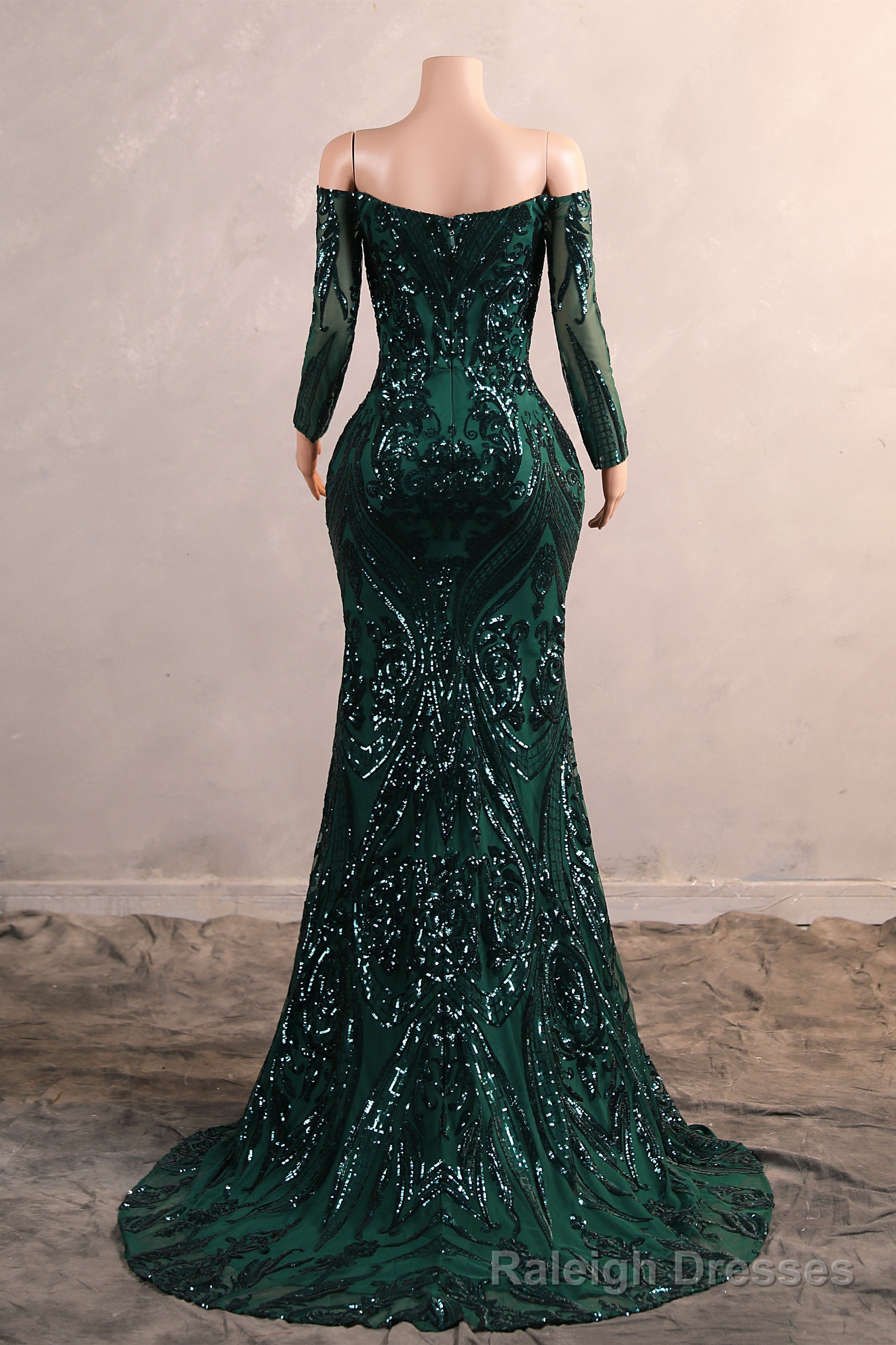 Womens Off Shoulder Mermaid Green Prom Dresses Bride Bridesmaid Dress Evening Party Gowns