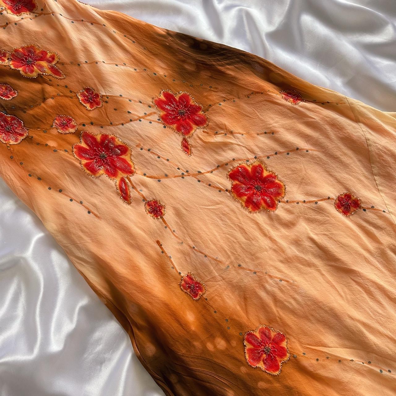 Orange Yellow Fashion Halter Floral Beading Long Elegant Chiffon Ball Gown Evening Dress