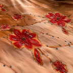 Orange Yellow Fashion Halter Floral Beading Long Elegant Chiffon Ball Gown Evening Dress