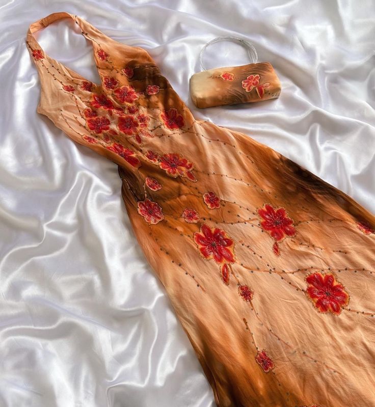 Orange Yellow Fashion Halter Floral Beading Long Elegant Chiffon Ball Gown Evening Dress