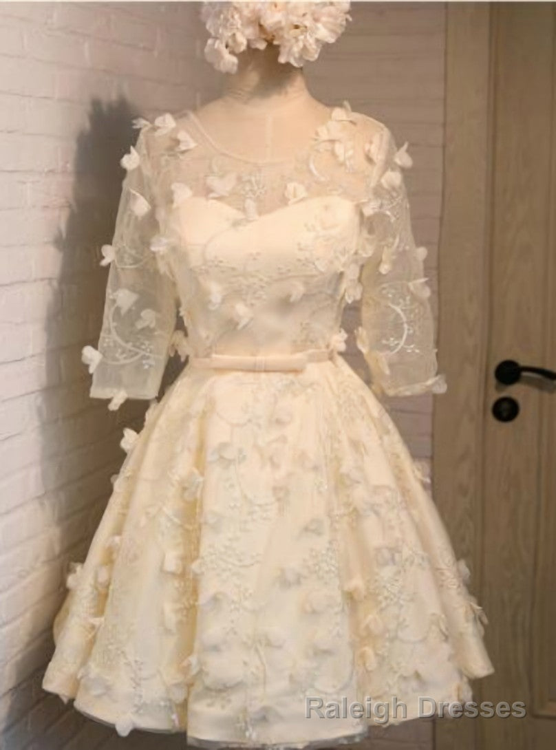 Yellow Half Sleeve Bridesmaid Dress Main image