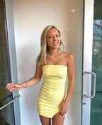 Yellow Homecoming Dresses Short Prom Dresses