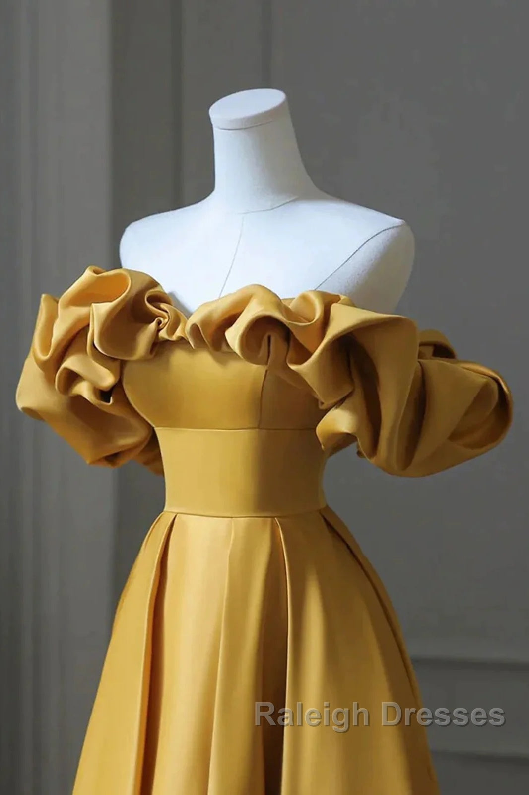 Yellow Off Shoulder Long Formal Evening Dresses Prom Dress