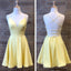 Yellow Short Homecoming Prom Dresses