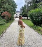 Yellow Spaghetti Straps Ruffle Prom Dresses Long With Ruffles