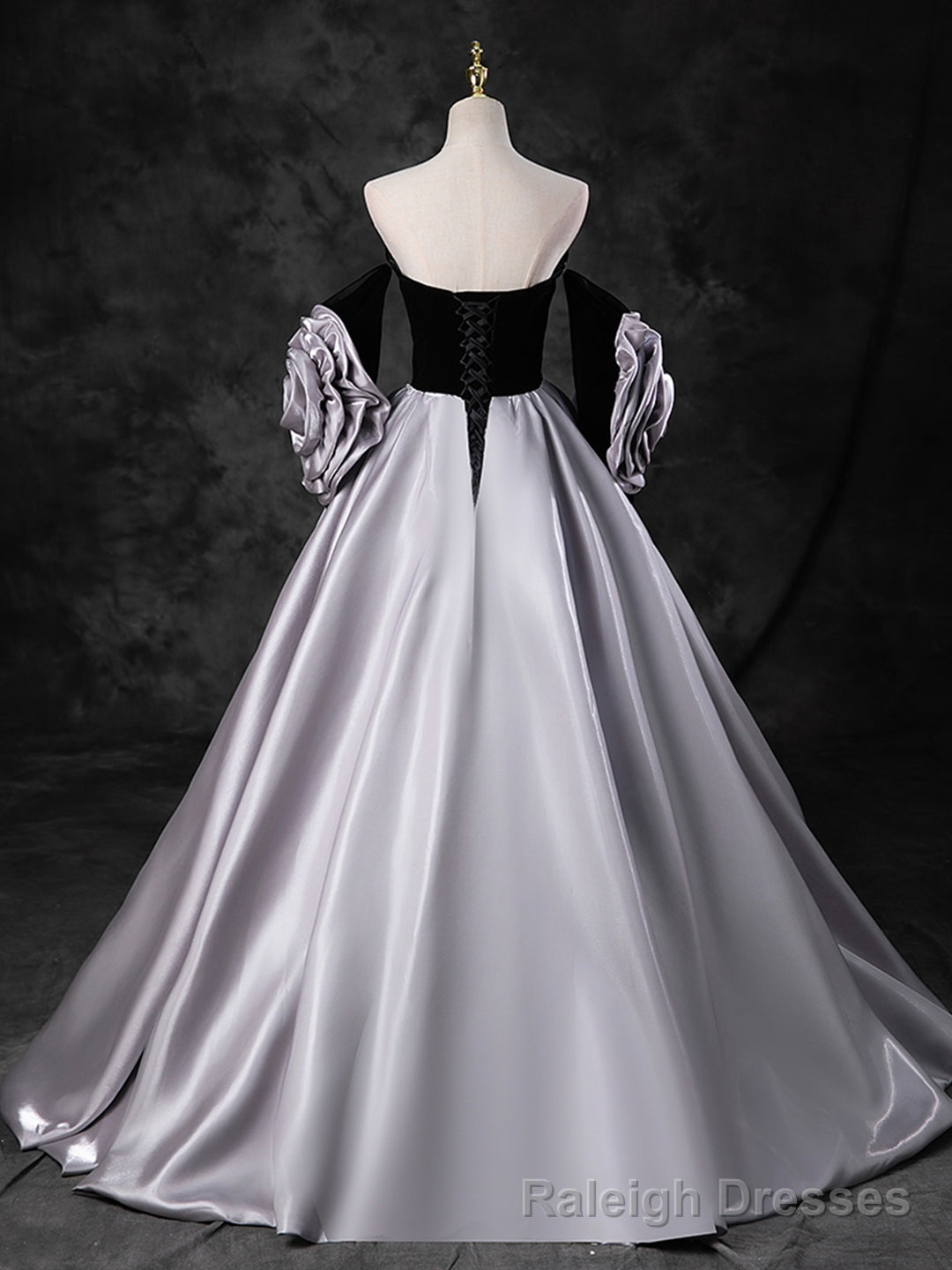 Black Sweetheart Neck Velvet Floor Length Formal Dress, Detachable off Shoulder Chic Party Dress