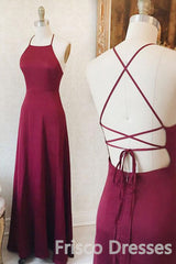 A-line Spaghetti Straps Long Backless Floor Length Bridesmaid Dresses Party Dresses