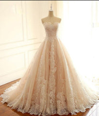 Sleeveless Sweetheart A-Line Lace hacia atrás Vestidos de novia de diseño únicos, vestido de novia personalizado de alta calidad personalizado de alta calidad