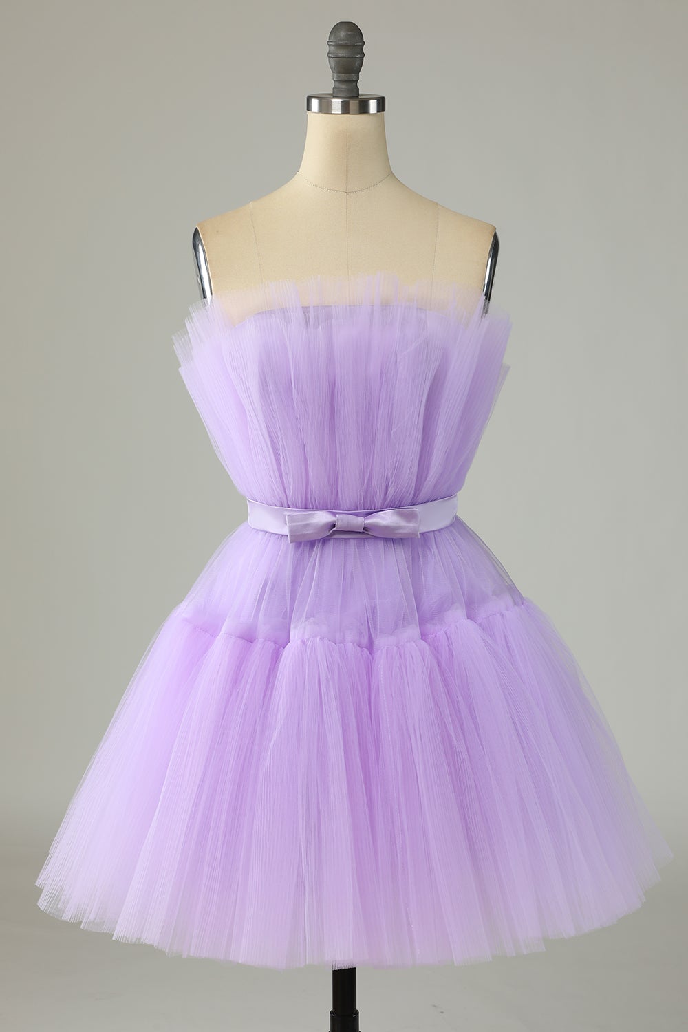 Cute A Line Strapless Purple Short Homecoming Dress