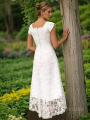 Scoop A-Line / Princess Robes de mariée en dentelle asymétrique