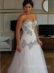 A-LINE/Princesa Sweetheart Tul Wedding Vestidos con diamantes de imitación