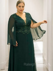 A-Line/Princess V-neck Floor-Length 30D Chiffon Mother of the Bride Dresses With Appliques Lace