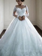 Vestido de novia de Bateau Court Bateau Tulle con encaje de apliques