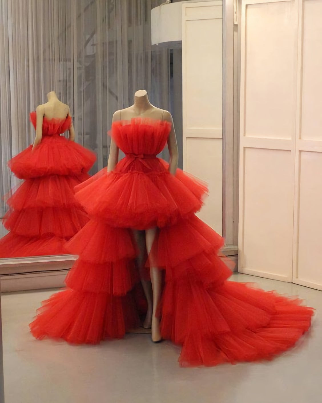 Red Ball Gown Long Prom Dress, Evening Dress