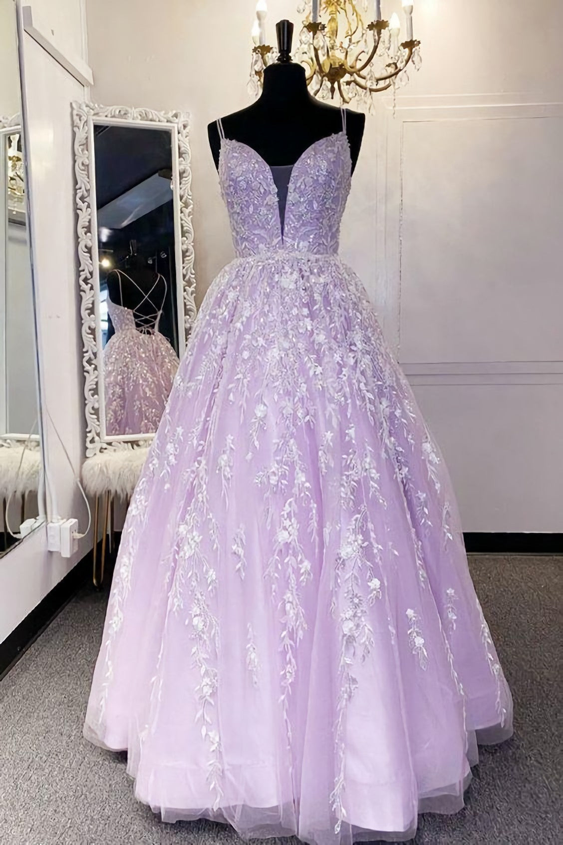 A Line Lilac A Line Long Formal Dress, Prom Dress