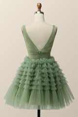 Empire Green Tulle A-line Party Dress