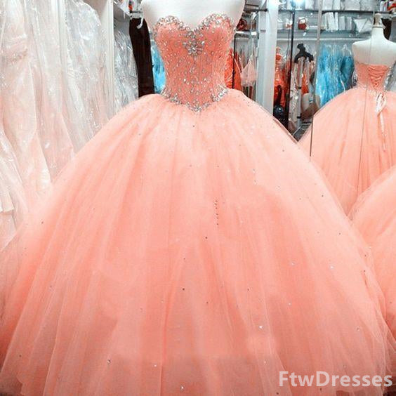 sweetheart beaded quinceanera dresses tulle puffy prom ball formal wedding gowns for 15 16 years