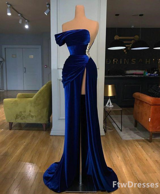 blue evening dresses 2024 mermaid elegant sleeveless cheap formal dresses