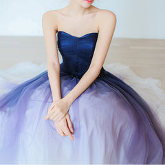 Gorgeous Gradient Tulle Ball Gown Evening Dress, Tulle Party Dress with Applique