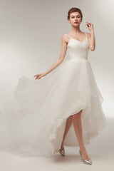 Vestidos de boda de diseño minimalista de alta espagua alta de diseño