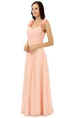Halter de gasa rosa sin espalda con pliegues vestidos de dama de honor