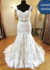 2023 Mermaid Ivory Lace Sweetheart With Straps Wedding Dresses