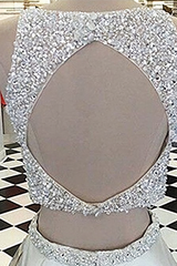 Two Piece Floor Length Burgundy Beaded Prom Dresses