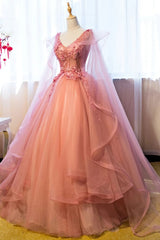 Tulle Sweet 16 With Lace Applique Long Party Dresses