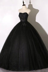 Black Lace Long Ball Gown Dress, A Line Formal Dress