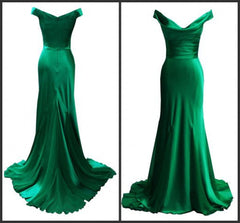 Green Elegant Simple Modest Evening Dresses